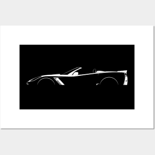 Chevrolet Corvette Z06 Convertible (C7) Silhouette Posters and Art